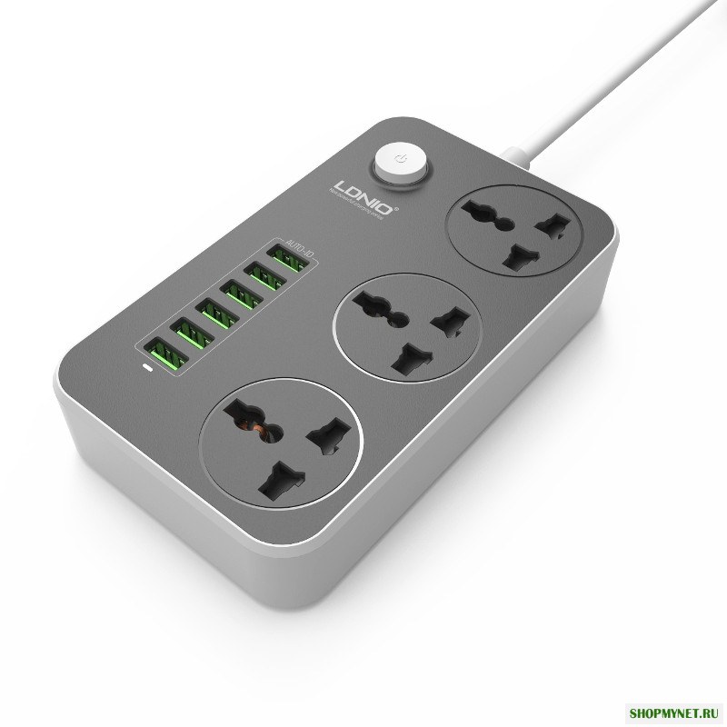 LDNIO 5v 3.4a 3 международный разъем питания 6 USB порт 6.56ft / 2m ес розетка зарядки