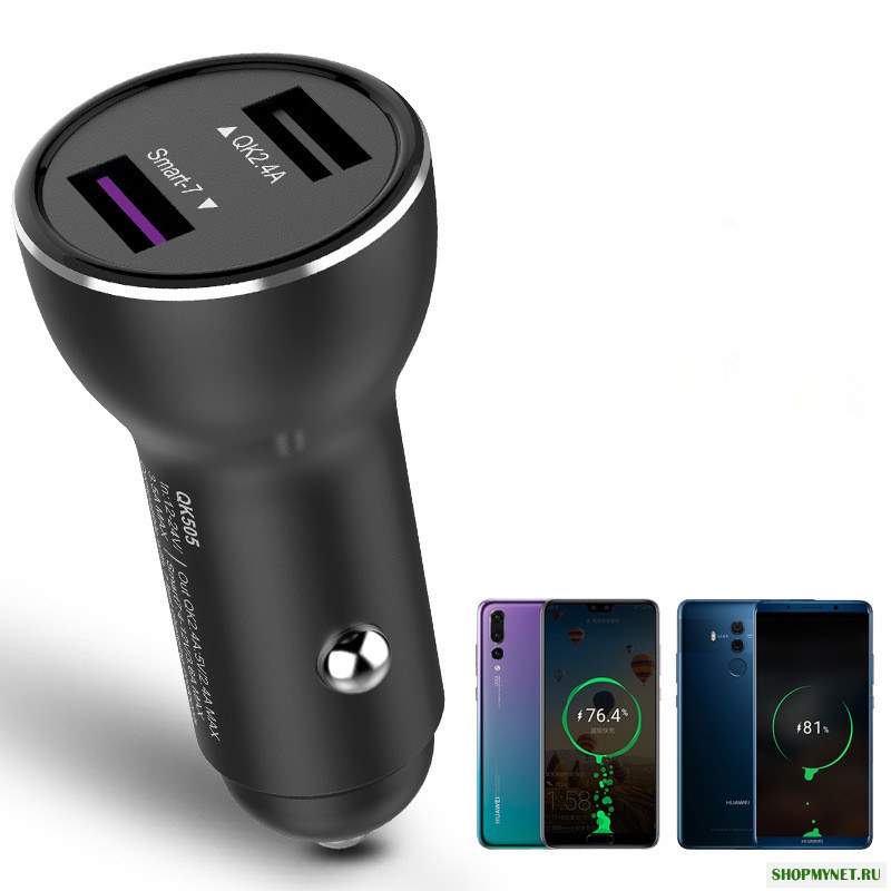 Bakeey QK518 Dual USB Quick Charge 3.0 Fast Авто USB-зарядное устройство для iPhone для Samsung Xiaomi Huawei