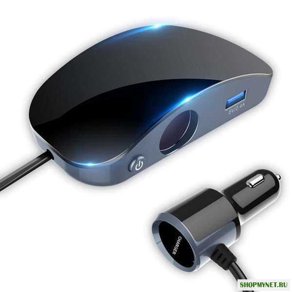 Bakeey 3 USB-порта LED Дисплей Монитор Авто Зарядное устройство с 2 гнездами для прикуривателя для планшета