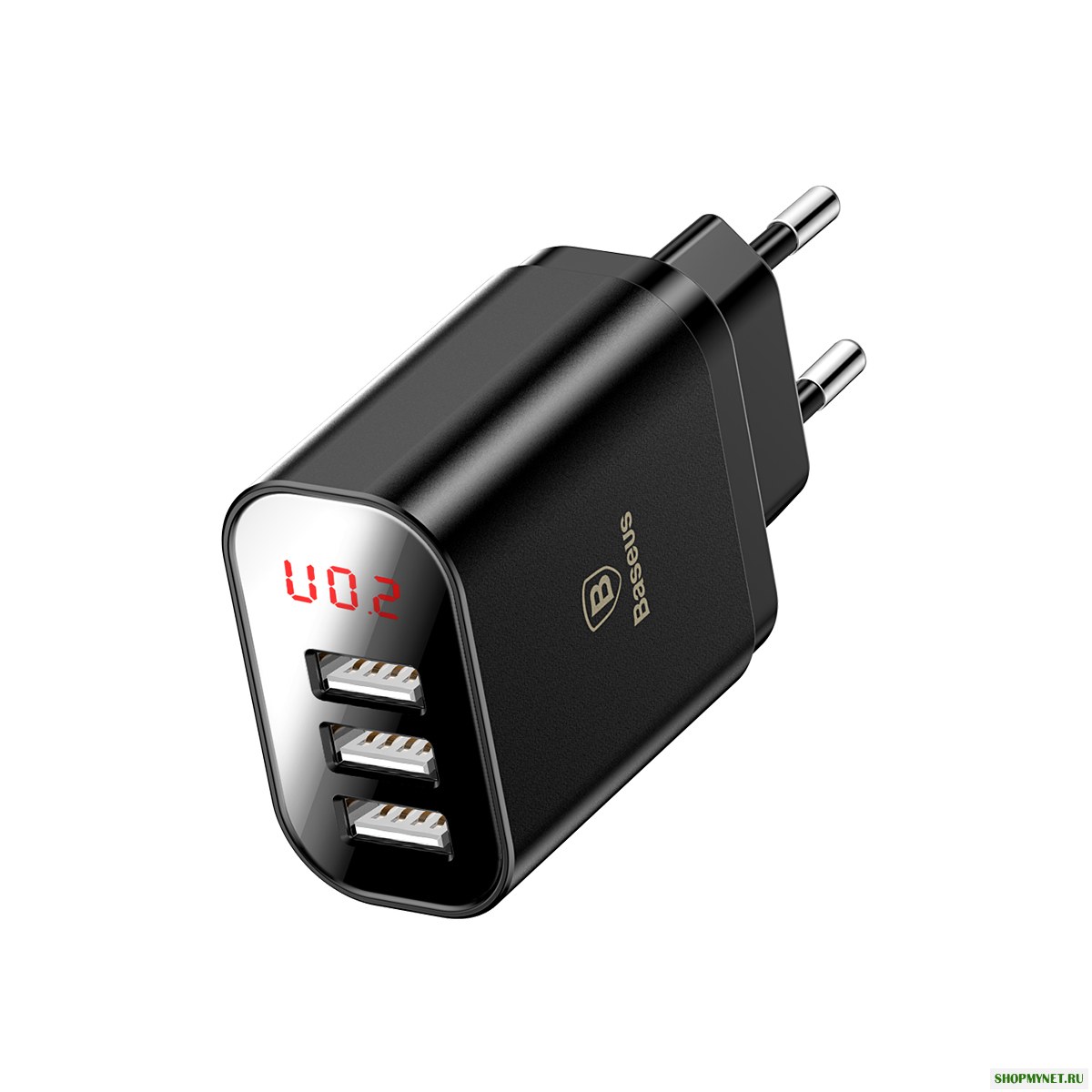 ba<x>seus Цифравой LED Дисплей 3.4A 3 USB-портовое Настенное быстрое зарядное устройство для зарядки для iPhone X Xiaomi
