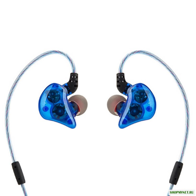 Music Wired Control Наушник Двойные динамические драйверы HIFI Bass Sound In-Ear Sport Наушник с микрофоном