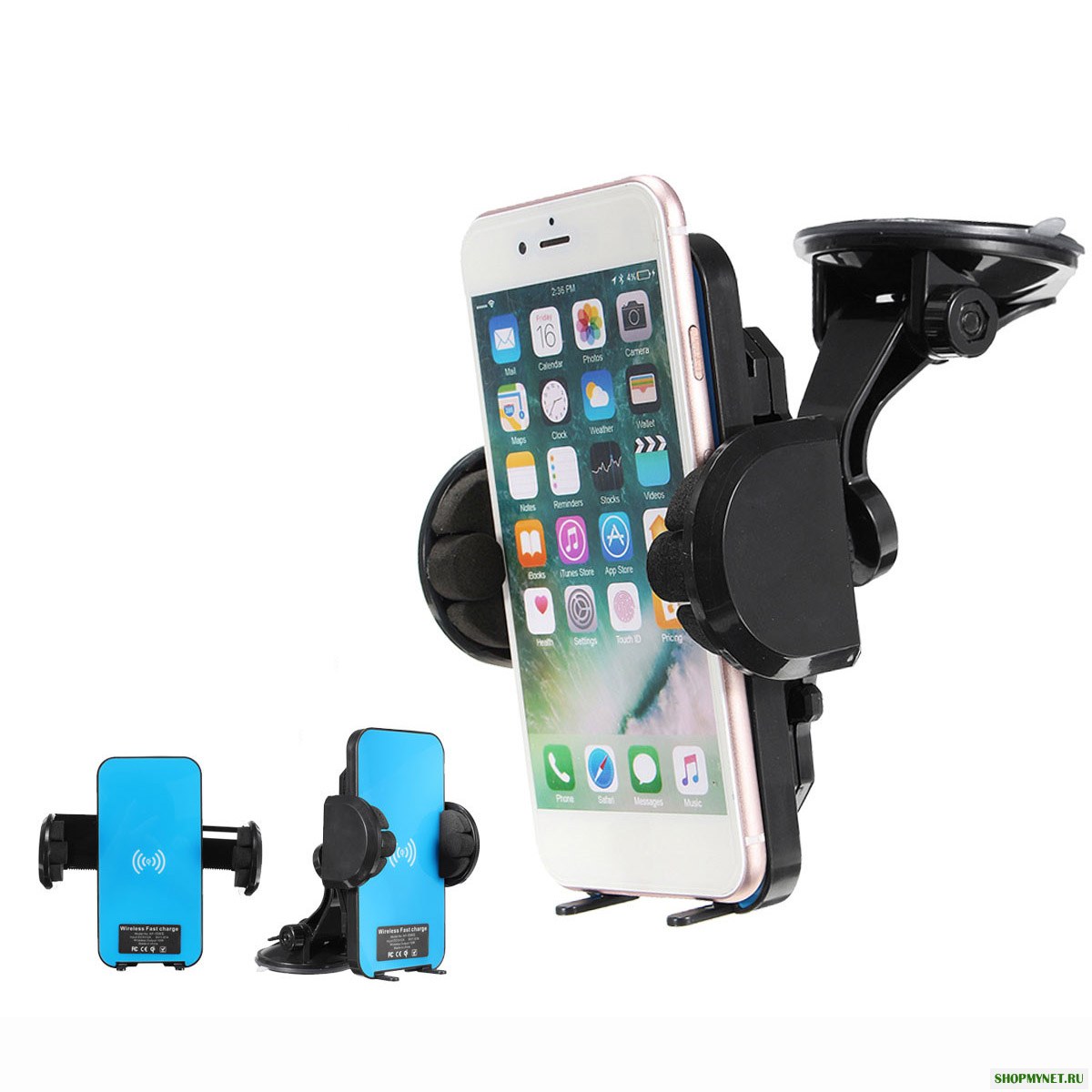 2 катушки 10W Qi Wireless Авто Зарядное устройство для панели приборов для Samsung S8 Huawei iPhone 7 Plus